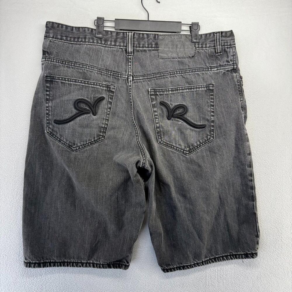 Vintage Rocawear Jean Shorts Mens 42 fits 40 Black Baggy hip Hop Denim Jorts y2k